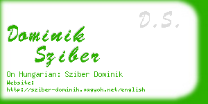 dominik sziber business card